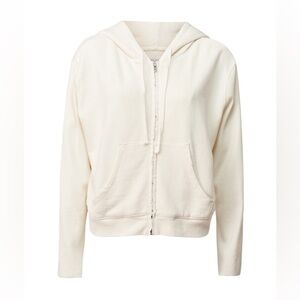 Sincerely Jules Bandier The Juniper Zip Up Hoodie in Cream Size M 100% Cotton